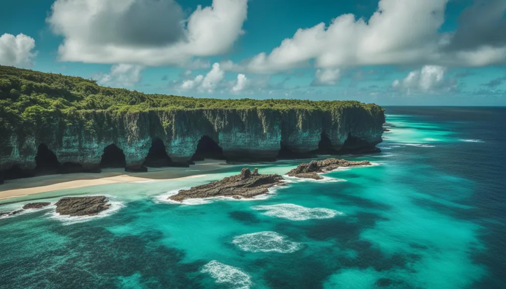 Niue Island limestone cliffs